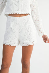 IRENE EYELET SHIRT AND SHORTS SET