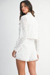IRENE EYELET SHIRT AND SHORTS SET