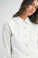IRENE EYELET SHIRT AND SHORTS SET