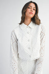 IRENE EYELET SHIRT AND SHORTS SET