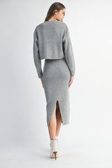 RYDER KNIT CARDIGAN TOP SKIRT SET