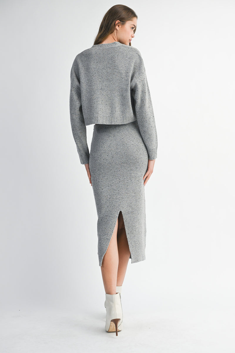 RYDER KNIT CARDIGAN TOP SKIRT SET