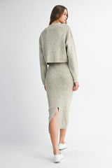 RYDER KNIT CARDIGAN TOP SKIRT SET
