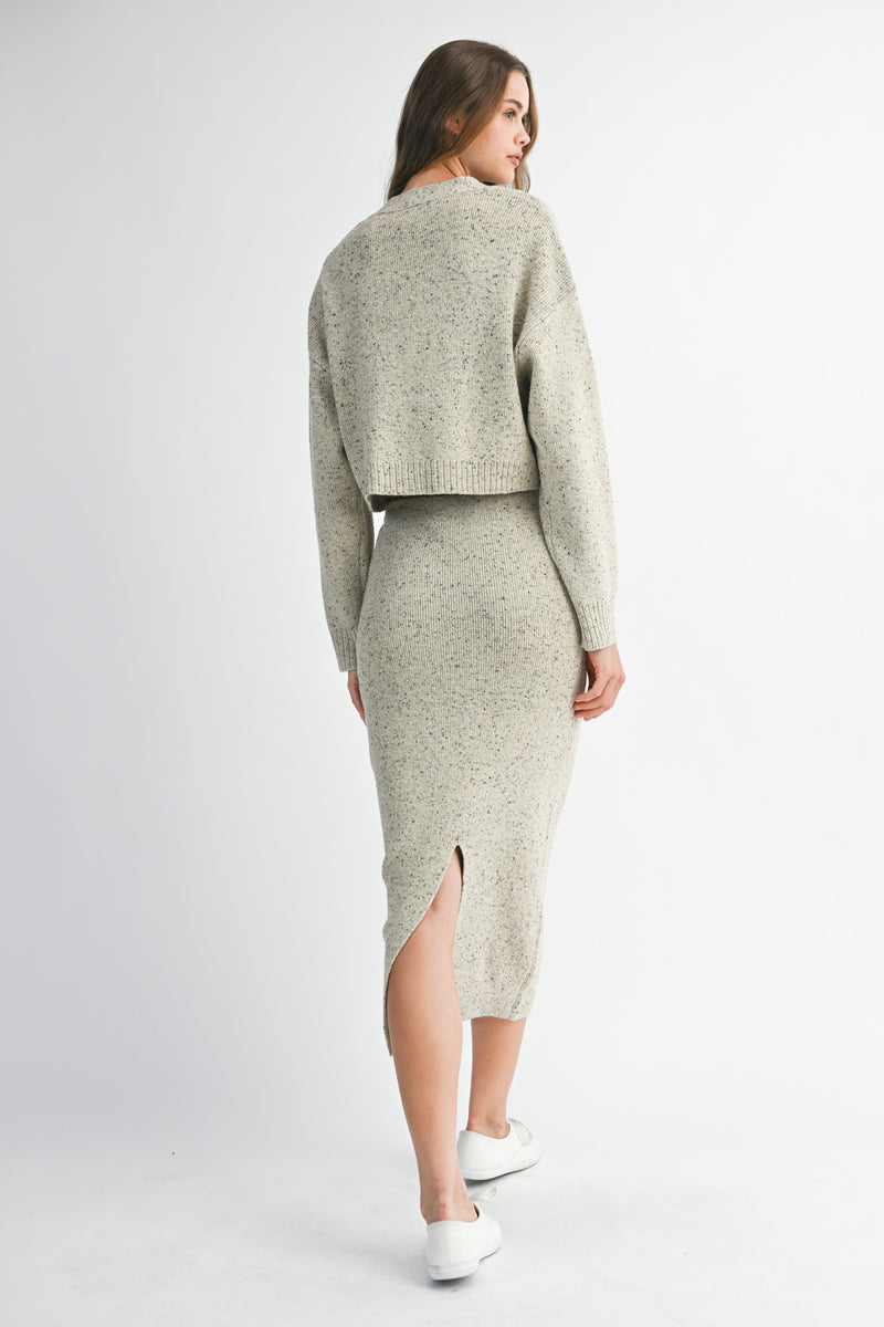 RYDER KNIT CARDIGAN TOP SKIRT SET