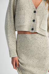 RYDER KNIT CARDIGAN TOP SKIRT SET