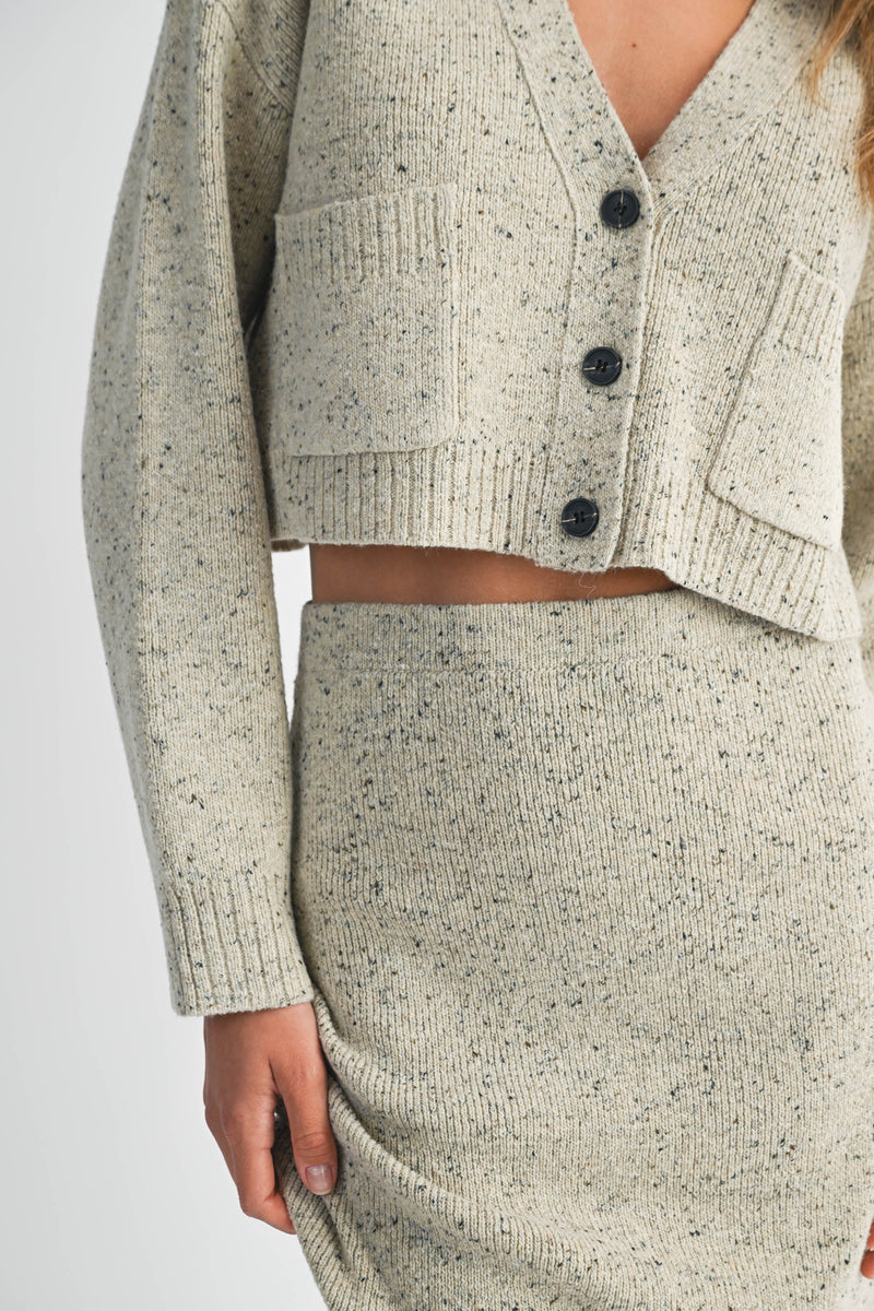 RYDER KNIT CARDIGAN TOP SKIRT SET
