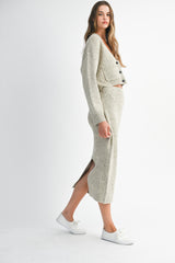 RYDER KNIT CARDIGAN TOP SKIRT SET