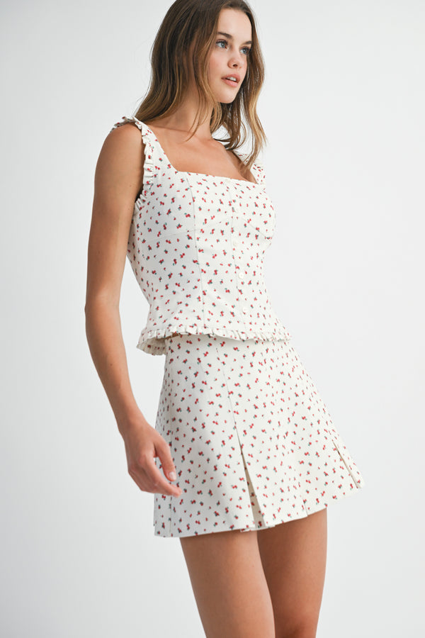 SIV FLORAL PRINTED TOP SKIRT SET