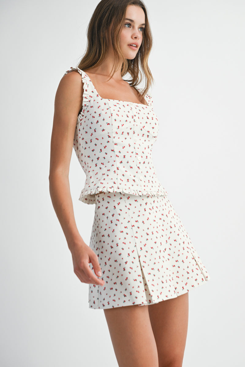 SIV FLORAL PRINTED TOP SKIRT SET