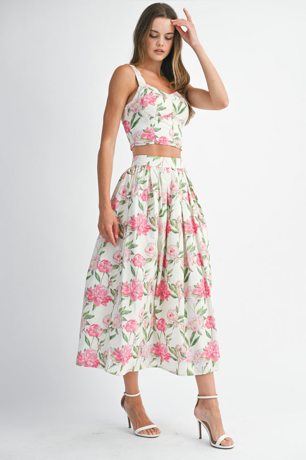 ELLA BUSTIER TOP PLEATED SKIRT SET