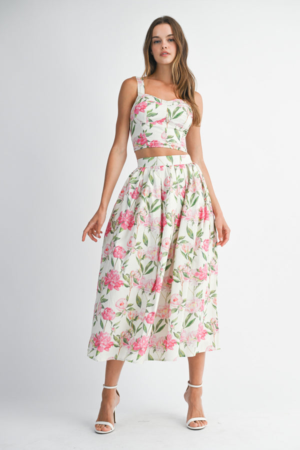ELLA BUSTIER TOP PLEATED SKIRT SET