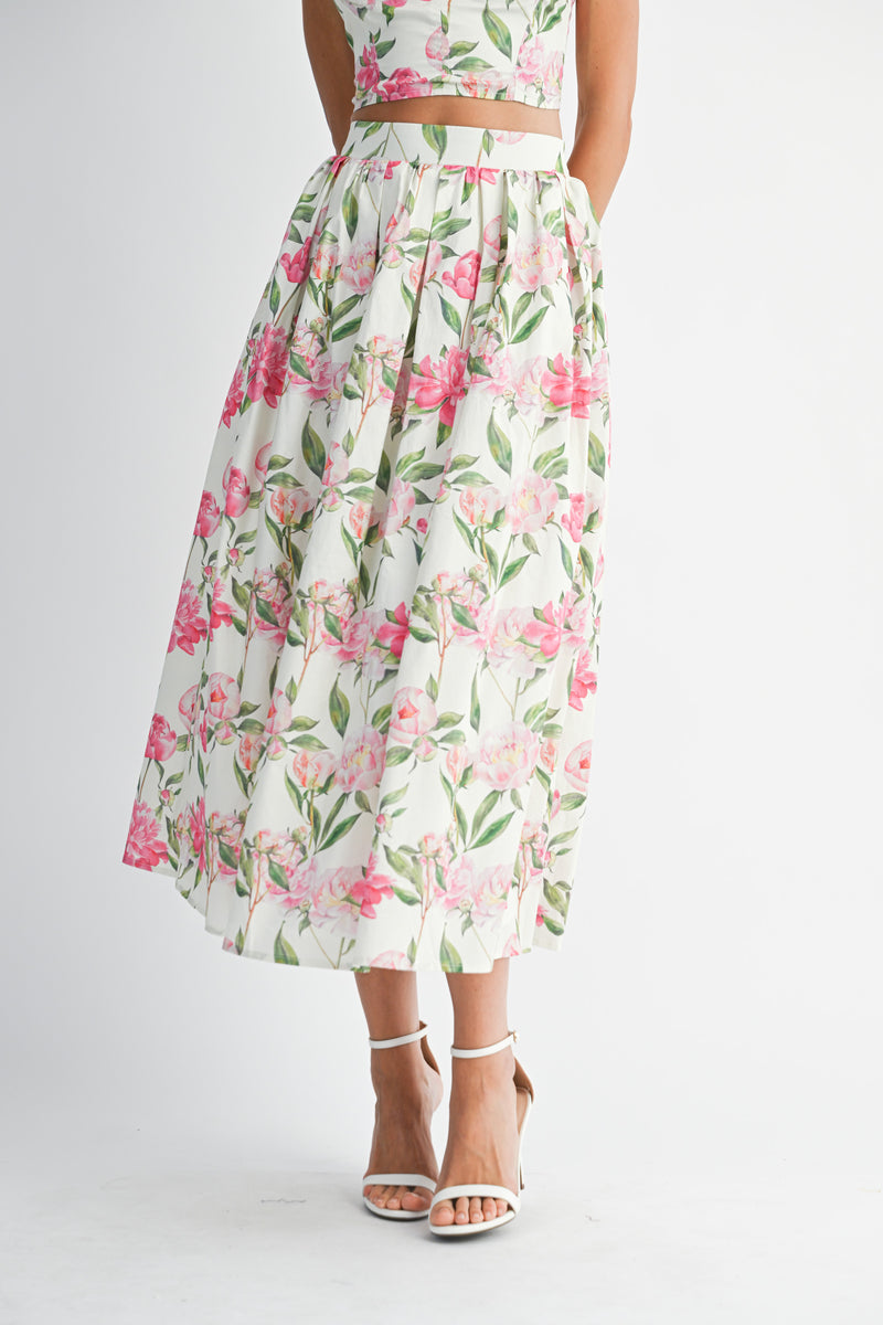 ELLA BUSTIER TOP PLEATED SKIRT SET