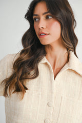 LIZETTE TWEED CROP SHIRT SKORT SET