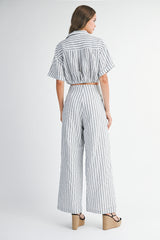 KAYLANI STRIPE SHIRTS PANTS SET