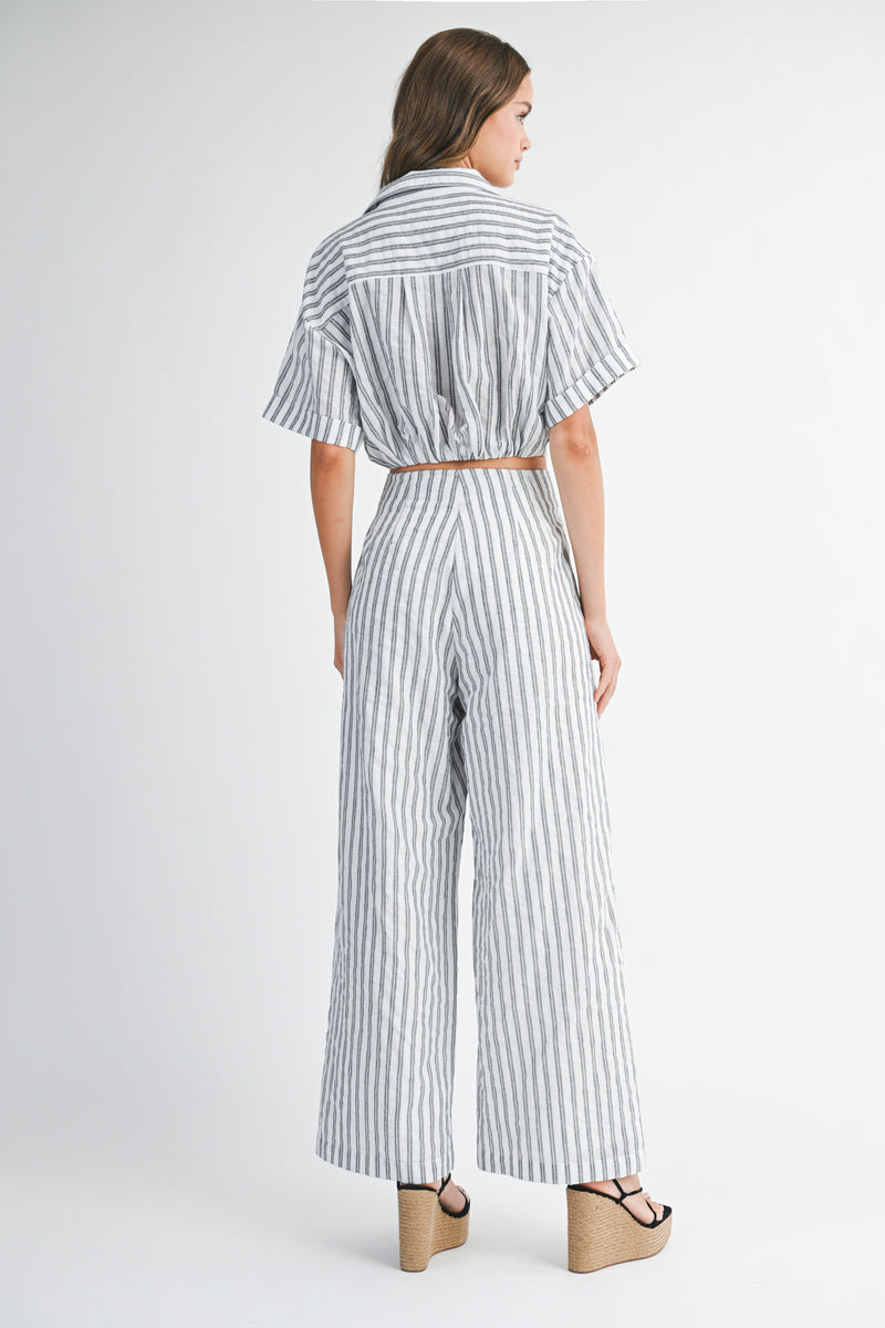 KAYLANI STRIPE SHIRTS PANTS SET