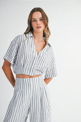 KAYLANI STRIPE SHIRTS PANTS SET
