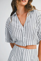 KAYLANI STRIPE SHIRTS PANTS SET