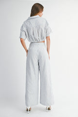 KAYLANI STRIPE SHIRTS PANTS SET