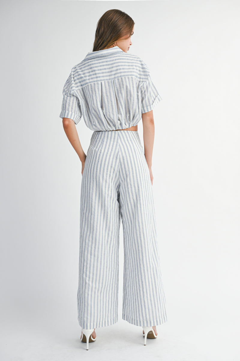 KAYLANI STRIPE SHIRTS PANTS SET