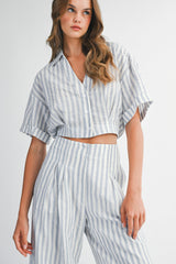 KAYLANI STRIPE SHIRTS PANTS SET