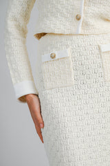 HANA KNITTED CROP CARDIGAN AND MIDI SKIRT SET