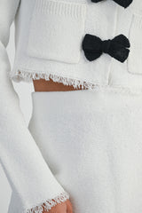 MARA SHORT SLEEVE BOW JACKET AND MINI SKIRT SET