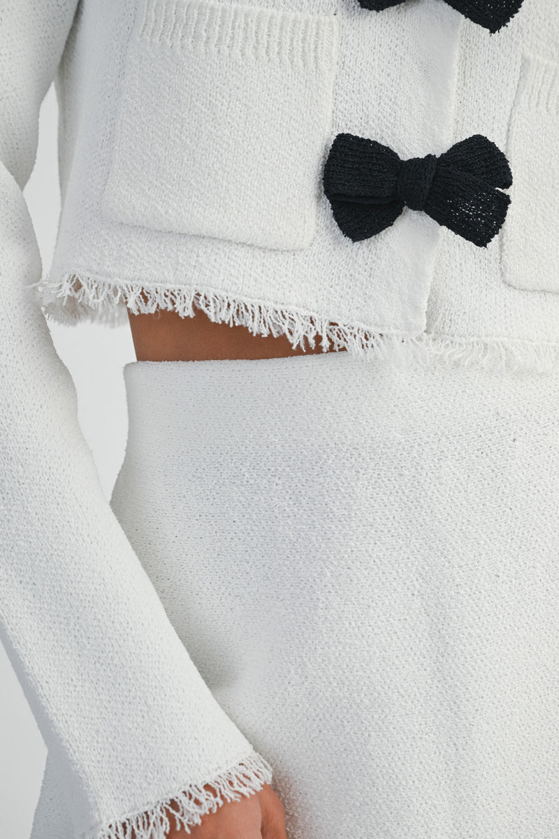 MARA SHORT SLEEVE BOW JACKET AND MINI SKIRT SET