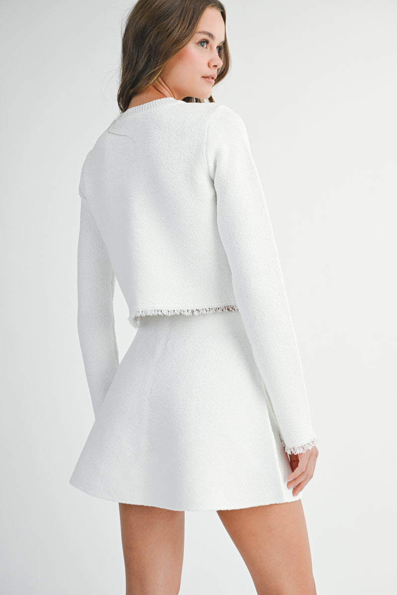 MARA SHORT SLEEVE BOW JACKET AND MINI SKIRT SET