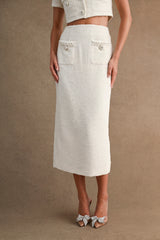GWEN JEWEL TRIM TWEED JACKET AND MIDI SKIRT SET