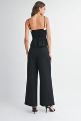 RORY BUTTON DOWN CAMI AND WIDE LEG PANTS SET