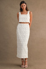 HOLLAND SQUARE NECK CROP TOP AND MINI SKIRT SET