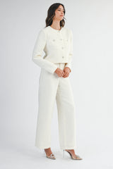 AVALYNN CROP TWED JACKET PANTS SET