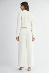 AVALYNN CROP TWED JACKET PANTS SET