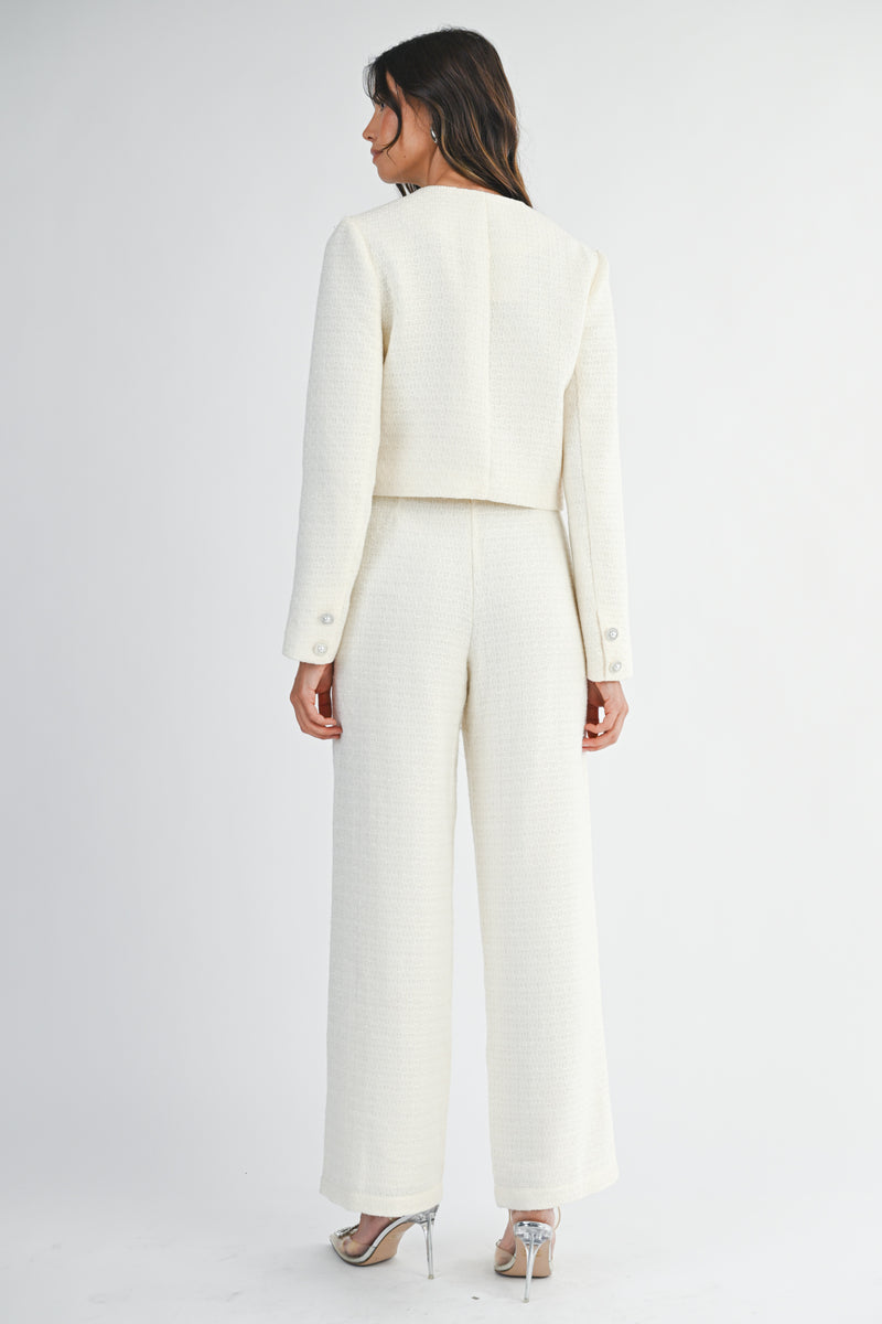 AVALYNN CROP TWED JACKET PANTS SET