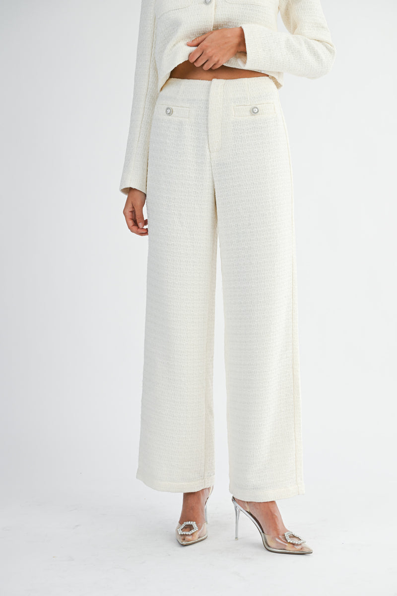 AVALYNN CROP TWED JACKET PANTS SET