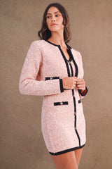 JANELLE TWEED KNIT MINI DRESS AND JACKET SET
