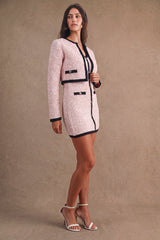 JANELLE TWEED KNIT MINI DRESS AND JACKET SET