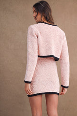 JANELLE TWEED KNIT MINI DRESS AND JACKET SET