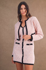 JANELLE TWEED KNIT MINI DRESS AND JACKET SET