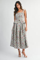 IRIS TAPESTRY JACQUARD TOP AND MIDI SKIRT SET