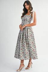 IRIS TAPESTRY JACQUARD TOP AND MIDI SKIRT SET