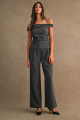 CLAIRE OFF SHOULDER TOP AND PANTS SET