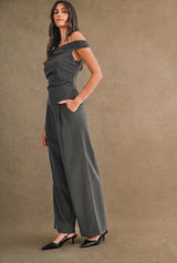 CLAIRE OFF SHOULDER TOP AND PANTS SET