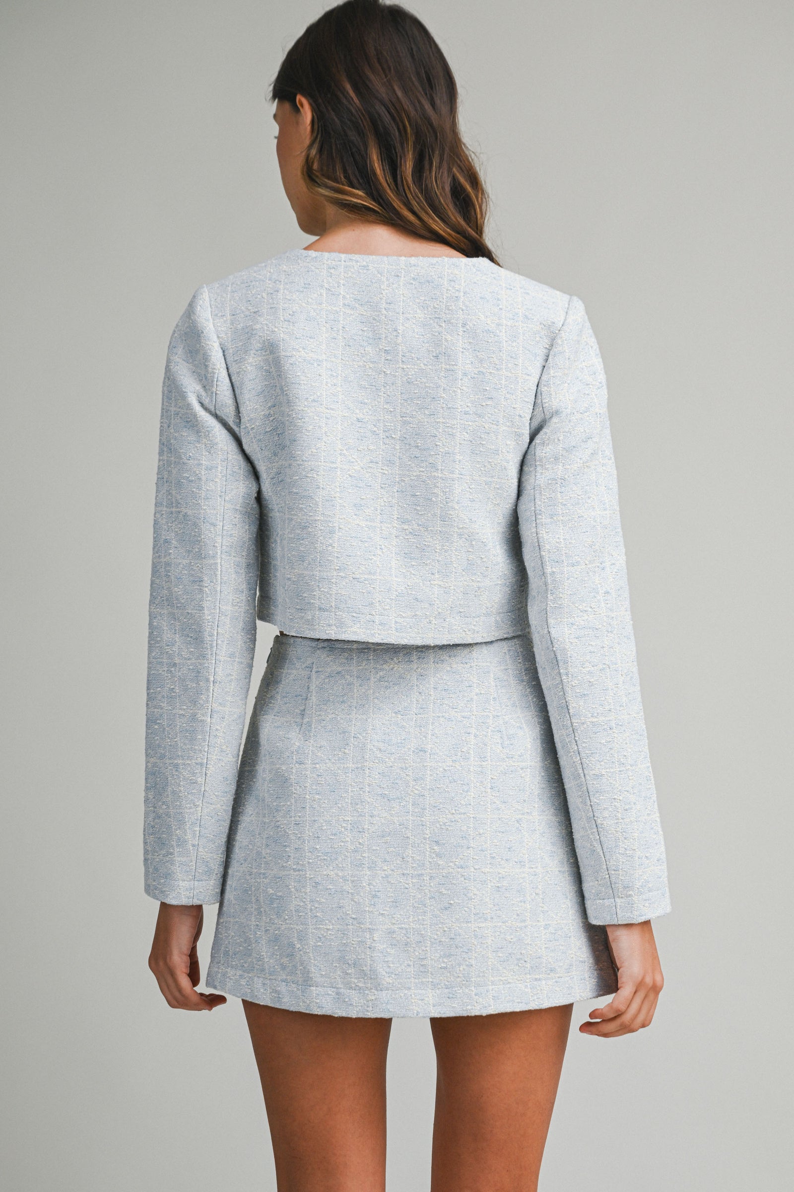 JAZMINE TWEED SCALLOP CROP TOP AND SKORT SET – Mable Clothing