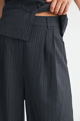 SYLVIE PIN STRIPE TUBE TOP AND PANTS SET