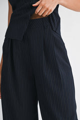 SYLVIE PIN STRIPE TUBE TOP AND PANTS SET
