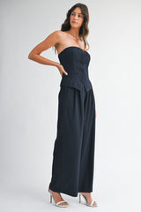 SYLVIE PIN STRIPE TUBE TOP AND PANTS SET