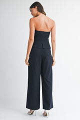 SYLVIE PIN STRIPE TUBE TOP AND PANTS SET