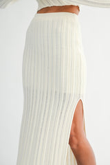 ARLENE ASYMMETRICAL KNIT TOP SKIRT SET