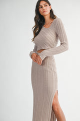 ARLENE ASYMMETRICAL KNIT TOP SKIRT SET